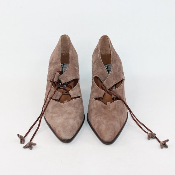 Ellen Tracy Womens Sz 10 Linda Allard Brown Suede Block Heeled Pointed Toes #135 - Picture 3 of 11